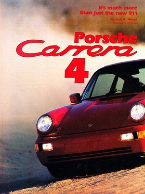 1989 Porsche 911 Carrera 4 Original Motor Trend Vintage 5pg Article-October 1989
