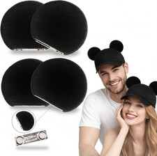 2 Pairs Magnetic Mouse Ears for Cap Hat Beret Bucket Hat - 3.5'' Clip Mouse Ears