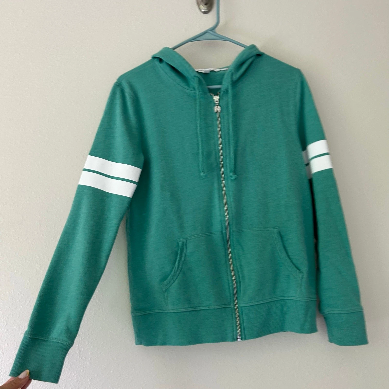 UNDERCOVER Felpa con cappuccio e zip intera Victoria's Secret Angel spell out sul retro Varsity lounge prep XS