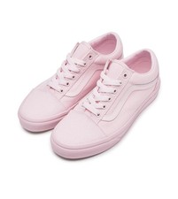 VANS Old Skool Pink Solid Low Top Lace-Up Sneakers Rubber Outsole size 7 women  s