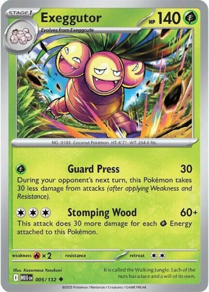 Pokemon Exeggutor - 005/132 - Uncommon NM-Mint Mega Evolution Base Set