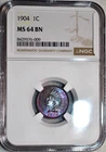 NGC MS-64 BN 1904 Indian Head Cent, Jaw-Dropping, Gorgeously Toned specimen!