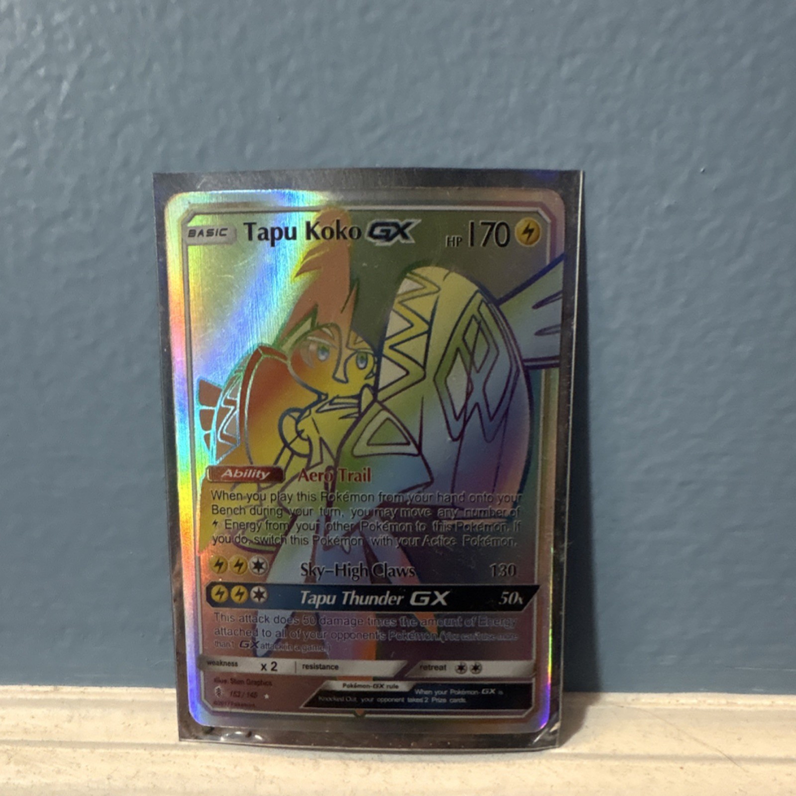 Tapu Koko GX Secret Rare Full Art Holo 153/145 Sm-Guardians Rising Pokémon Card
