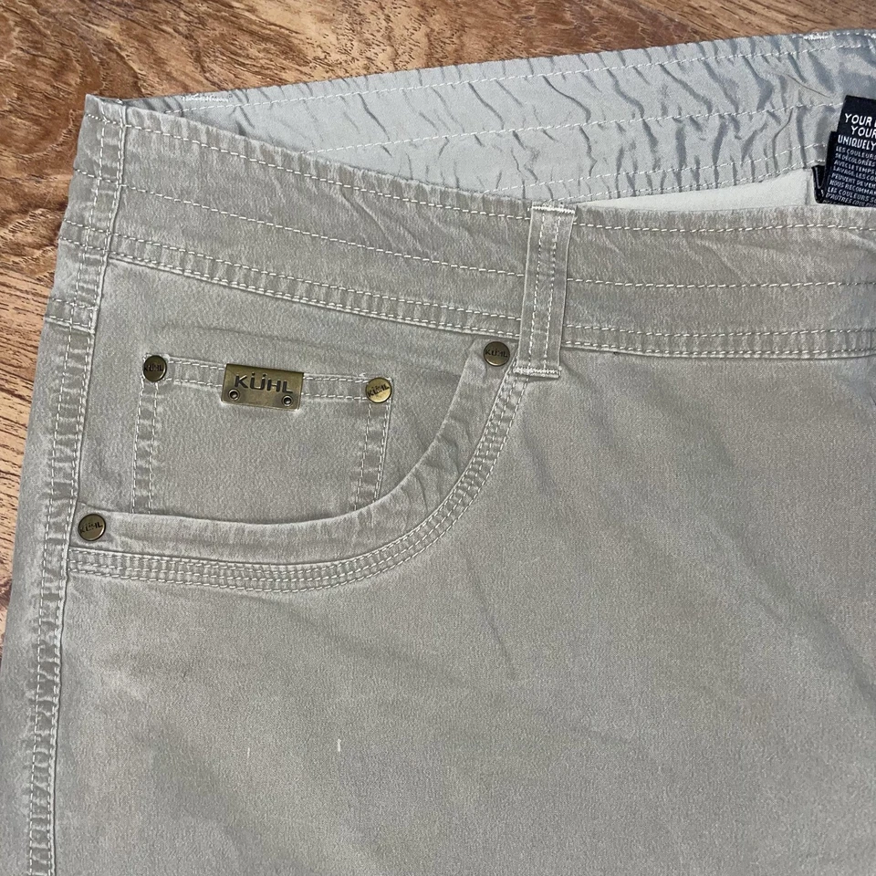 Calça Kuhl REVOLVR masculina 42x34 cáqui vintage corante pátina 5 bolsos caminhada ao ar livre - Imagem 4 de 4