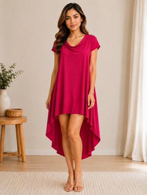 Rainbow Women s Pink Layered High Low Dress Size Large