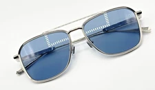 Valentino V-LSTORY II VLS-168B Sunglasses Silver Frame Blue Lens 55-16-145 NEW