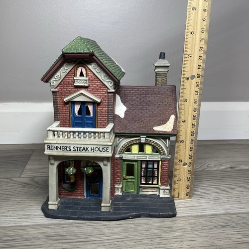 Holiday Time Christmas Village Collectibles Lighted Steak House Restaurant *Read - Picture 5 of 12