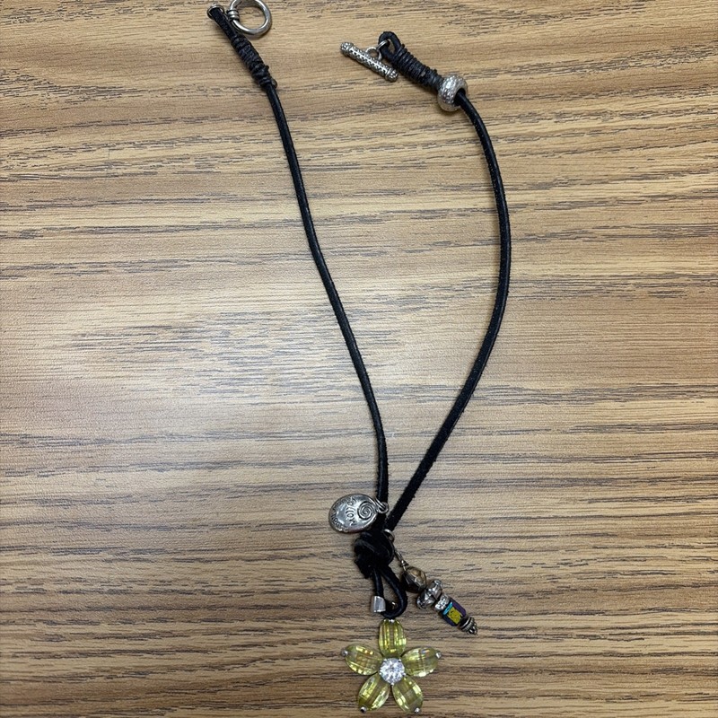 Yellow Flower Jewel Glass Necklace