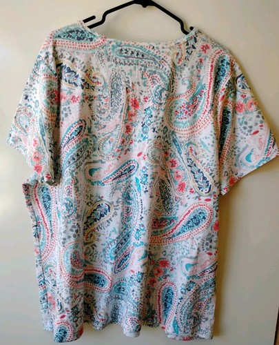 CROFT & BARROW The Classic Tee Women's Multicolor Short Sleeve Shirt 3X - Picture 4 of 7