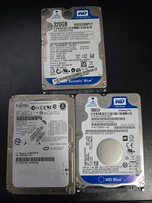 ASSORTED LAPTOP HARD DRIVES WD BLUE FUJITSU 320GB 500GB 120GB