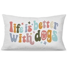 Preppy Retro Funny Dog Quotes Decorative Throw Pillow Case Cover 12   20  ,Funny
