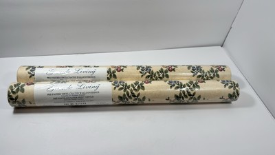 Set Of 2 VTG Grande Living Pre Pasted Floral Wallpaper 56.37 Sq Ft