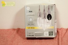 GE 3pk Pearl HD Soft White 60W LED Deco Candelabra Base BC Light Bulbs