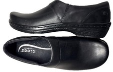 Klogs Mission Womens Clogs Work Nurse Comfort Sip On Black Leather Round Toe -10