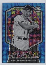 2021 Panini Mosaic Vintage Reactive Blue Prizm 20/99 Eddie Mathews #V4 HOF 1i3k