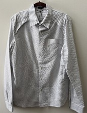 Richard Chai Striped Shirt Men XL Made In USA Gray Gravel Lightweight Spring