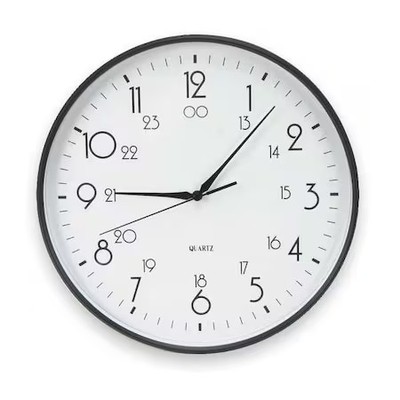 12'' Analog Quartz Wall Clock, Black, 2Chz8