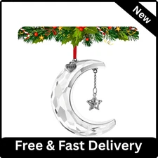 New in Original Box 100% SWAROVSKI Crystal Holiday Magic Moon Ornament