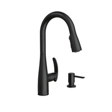 Moen Reyes 87932BL Matte Black Pulldown Kitchen Faucet With Soap Dispanser