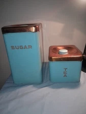 vintage beautyware sugar and tea canister