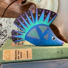 Wood Hand Painted Colorful Fish Modern Style Has Some Chipping Tropical