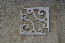 2 Cast Iron Shelf Brackets New Antique Style Cream White 4" X 4" Corbels