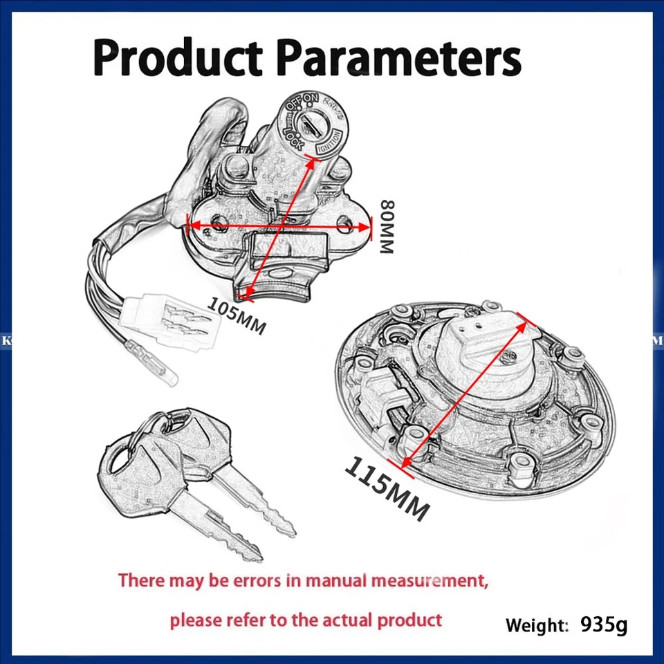Ignition Switch Lock Fuel Gas Cap Key Fit For Kawasaki Ninja ZX7R ZX7RR ZX9R Foto 2 de 4