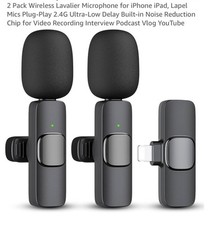 Professional Wireless Mini Microphone for iOS Android Devices - 2 Pack