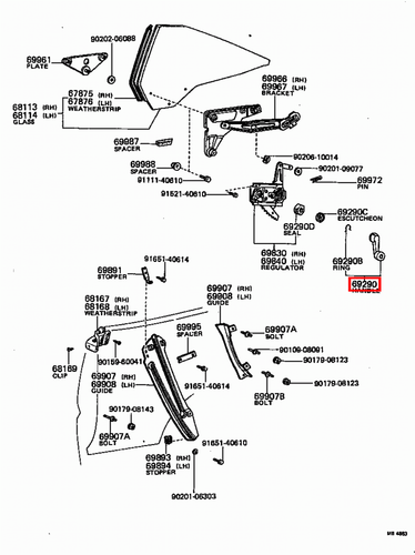 Genuine Toyota Corolla Trueno KE38 KE36 Door Window Winder Regulator Handle x2 - Picture 15 of 20