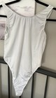 White Nylon-Spandex Thong Bodysuit, Size XL — photo 1