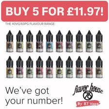 Flavour House 76 E Liquid Vape Juice 10ml | 6mg 12mg 18mg Nicotine | QUALITY UK