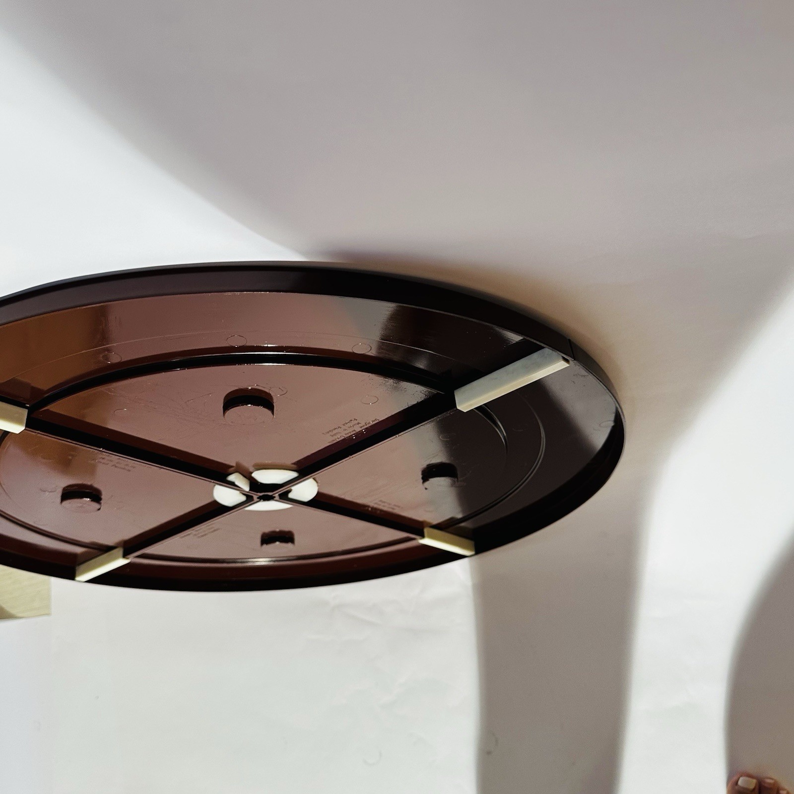 Vintage Round Mirror Kartell Design Anna Castelli Ferrieri 1972 Brown