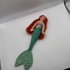 Vintage 1990s Disney Applause Ariel Little Mermaid Fabric Doll Yarn Hair