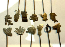 12 PICS HORS D'OEUVRE COCKTAIL MEXICAINS VINTAGE STERLING TAXCO