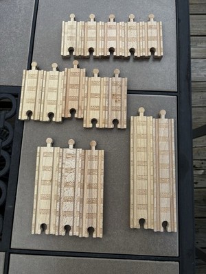 Wooden Railway Train Track Lot 15 Straight Road Track Combo Thomas Compatible