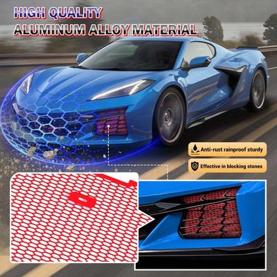 Front Grill Radiator Guards RED For Corvette C8 Z06 E-RAY 2023 2024 2025 CT