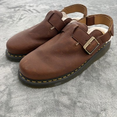 Dr Martens Jorge II Men's 11 Women's 12 Brown Faux Fur Sling Back Mules Clog