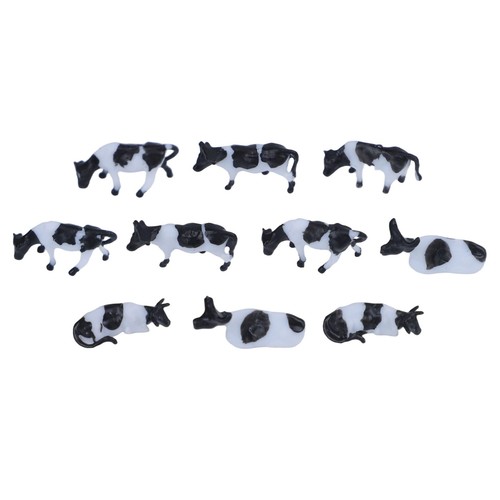Model Railway Black & White Cow 1:76 Scale HO/OO Gauge 00 Cows 10pcs Best New - Picture 5 of 12