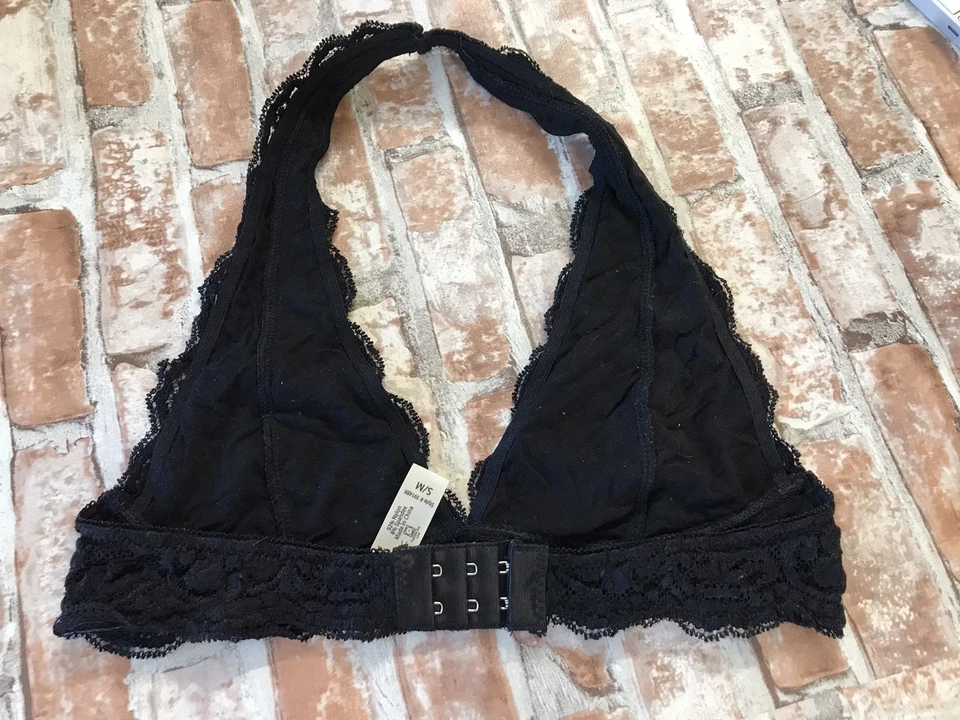 Anemone BLACK Lace Floral Halter Bralette Size S/M - Image 4 of 4