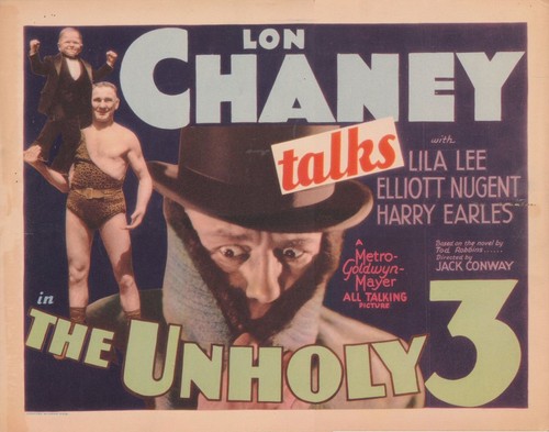 THE UNHOLY THREE, orig mint 1930 Title Card, LON CHANEY