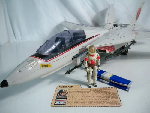 K23i47961 SKYSTRIKER F-14 W/ ACE & 1 PARACHUTE 95% COMPLETE GI JOE 1983 ORIGINAL