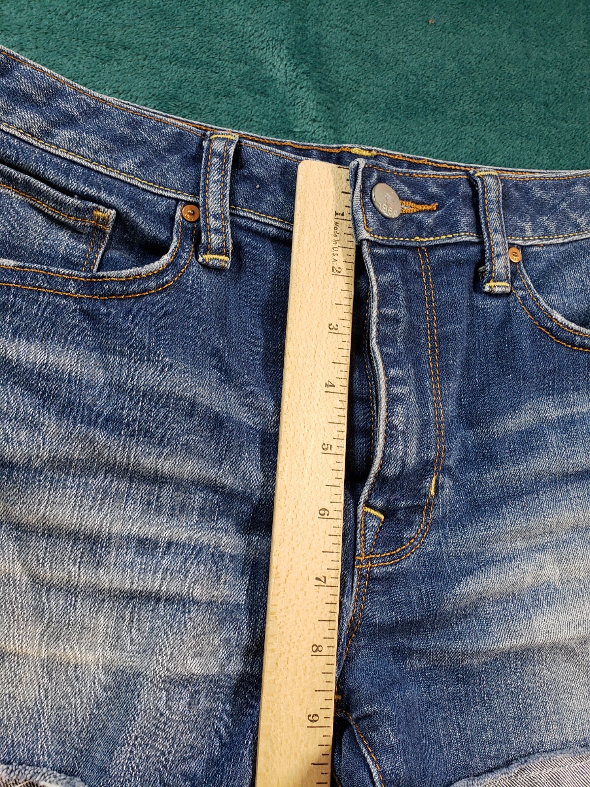 Gap Shorts Sz 6 Womens Blue Ladies Stretch Mid Rise Bermuda Slim Cut Off