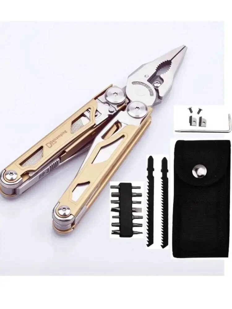 Compact Multi-Tool Knife with Scissors & Pliers for Survival Gear