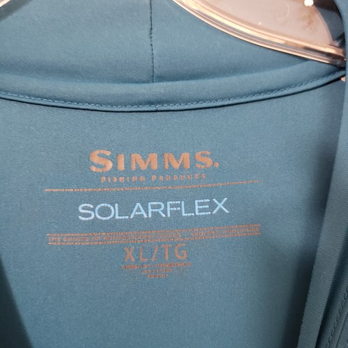 Simms Solarflex Crew Long Sleeve Fishing Shirt Men's XL Blue UPF50 - Picture 4 of 11