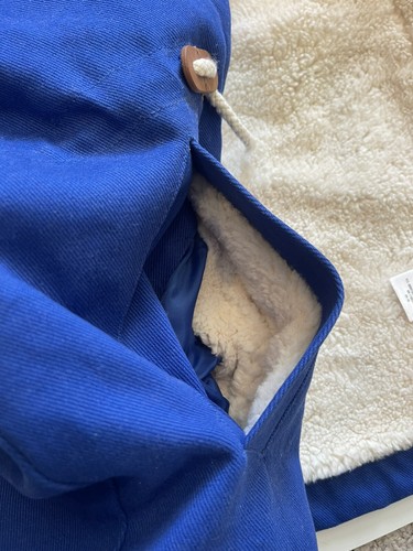 NEW Mini Boden Girl Sherpa Lined Blue Coat, size 4-5 - Picture 7 of 7