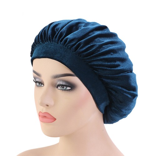 Velvet Women Night Sleep Cap Bonnet Head Wrap Covers Hair Care Caps Headwear Hat - Picture 19 of 30