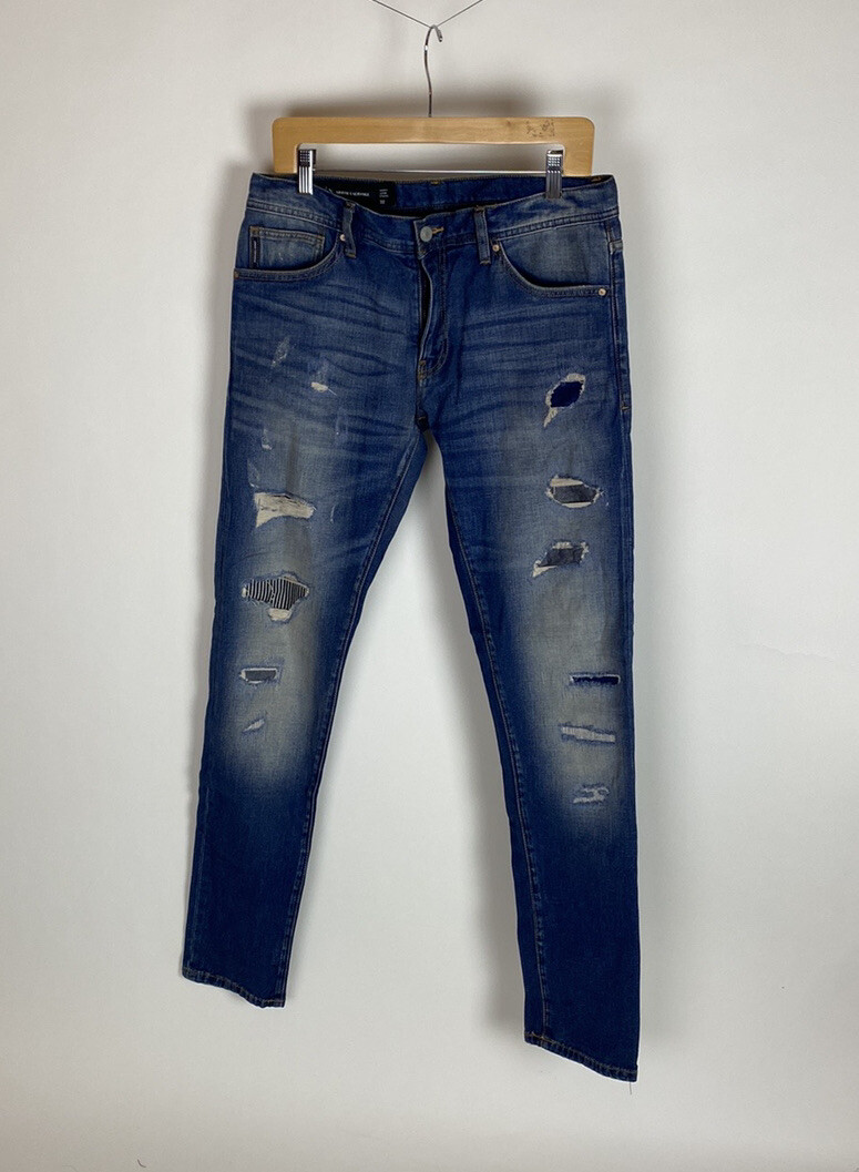 パンツ 90s ARMANI JEANS ripped jeans ITALY made Relaxed fit jeans with a used effect and rips | Armani Exchange