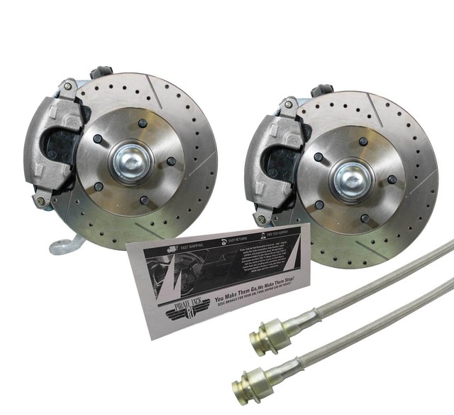 6472 GM A F X Body Front Disc Brake Conversion Kit Cross Drilled