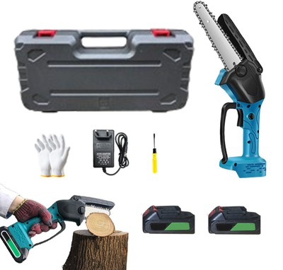 800W Electric Cordless Chain Saw Small Mini Handheld Chainsaw 2 Battery Powered