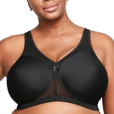 GLAMORISE Black Plus Size MagicLift Active Support Bra, US 44DD, UK 44DD, NWOT